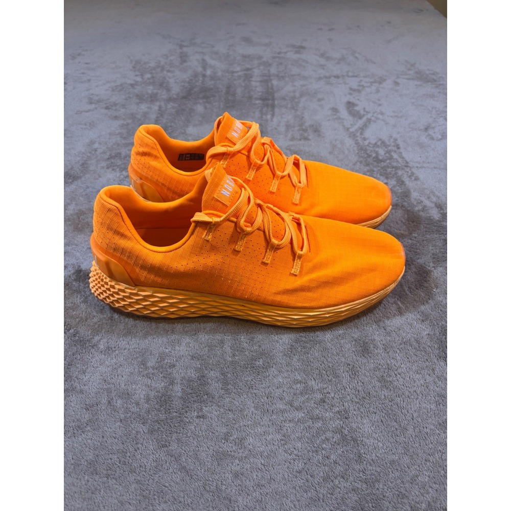 NOBULL Ripstop Runner Orange Training Shoes Mens 10.5 Womens 12 Low Top Sneakers